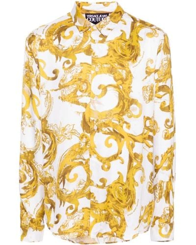 Versace Camisa Watercolour Couture - Metálico