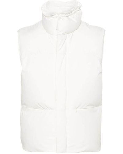 Sandro High-neck Quilted Giilet - White
