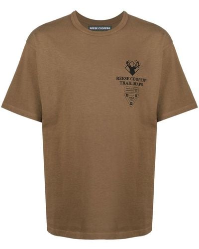 Reese Cooper Trail Maps Tシャツ - ブラウン