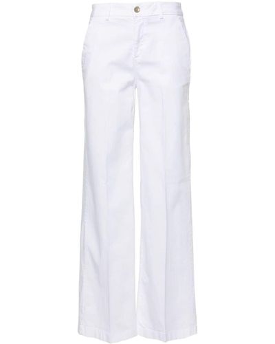 Liu Jo Straight Leg Cotton Trousers - White