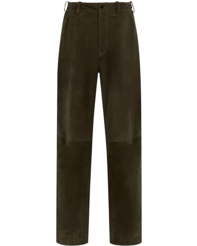 Marni Wide-leg Leather Pants - Green