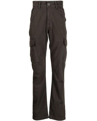 Alpha Industries Pantalon droit en coton à poches cargo - Gris