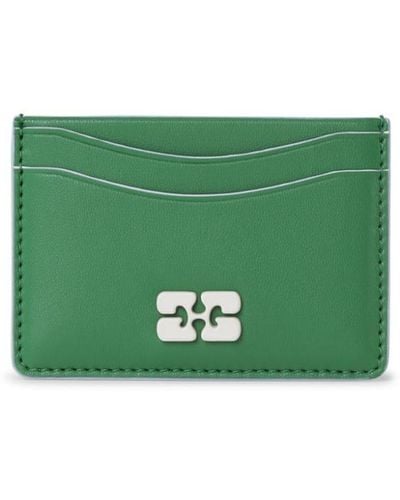 Ganni Bou Leather Cardholder - Green
