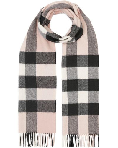 Burberry バーバリー カシミア チェック スカーフ - ピンク