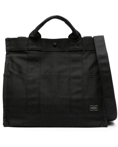 Porter-Yoshida and Co Smoky Logo-patch Tote Bag - Black