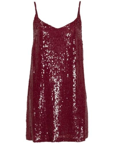 P.A.R.O.S.H. Sequin Mini Dress - Red