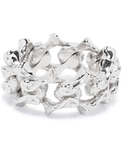 Emanuele Bicocchi Arabesque Chain-link Ring - White