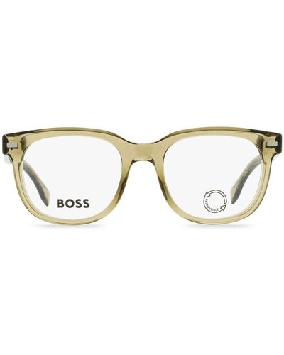 BOSS Transparente Brille mit eckigem Gestell - Braun