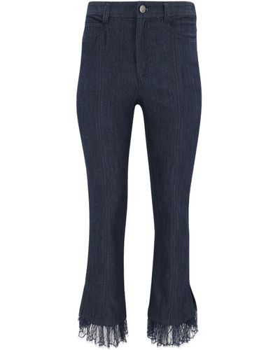 Cinq À Sept Maisie Lace-detail Flared Jeans - Blue