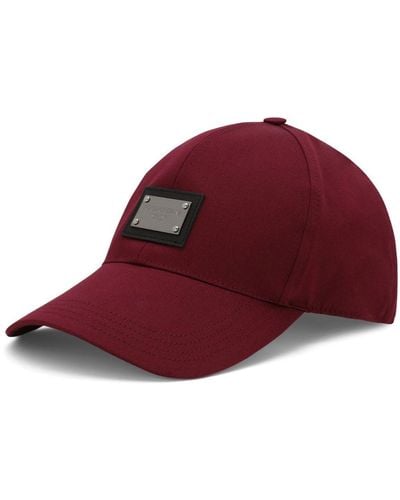 Dolce & Gabbana Cappello da baseball DG Essentials con placca logo - Rosso