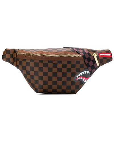 Sprayground Shark Print Belt Bag - Brown