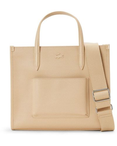 Lacoste Chantaco Shopper mit Logo-Schild - Natur