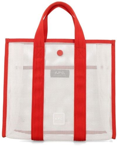 A.P.C. Small Louise Shopper Tote Bag - Red