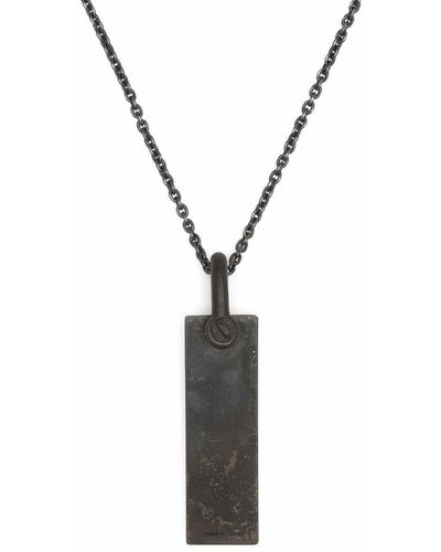 Parts Of 4 Plate Pendant Necklace - Grey