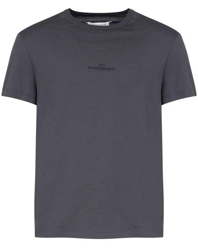 Maison Margiela T-Shirt mit Logo-Print - Blau