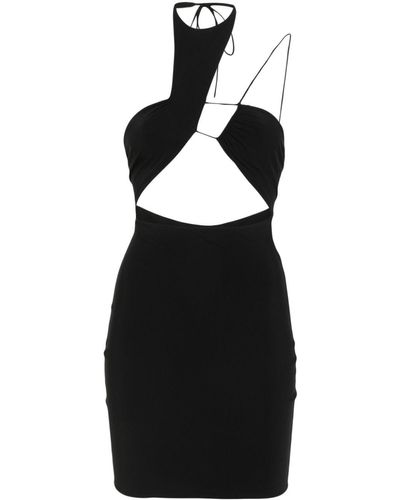 Amazuìn Kaya Asymmetric Mini Dress - Black