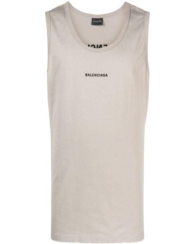 Balenciaga Trägershirt mit Logo-Print - Natur