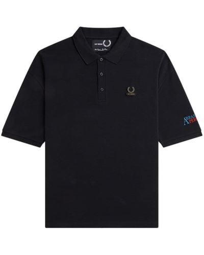 Fred Perry Poloshirt Met Geborduurd Logo - Zwart