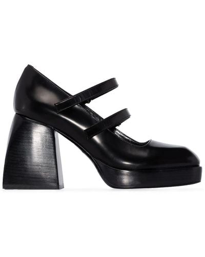 NODALETO Zapatos Bulla Babies con tacón Mary Jane de 85mm - Negro