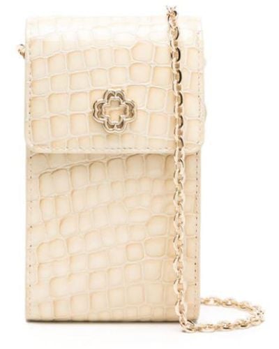 Maje Patent-leather Phone Pouch - White