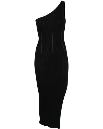 Twin Set Ribbed-knit Midi Dress - Black