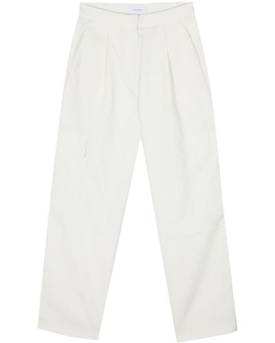 Calvin Klein Pantalon droit à poches cargo - Blanc