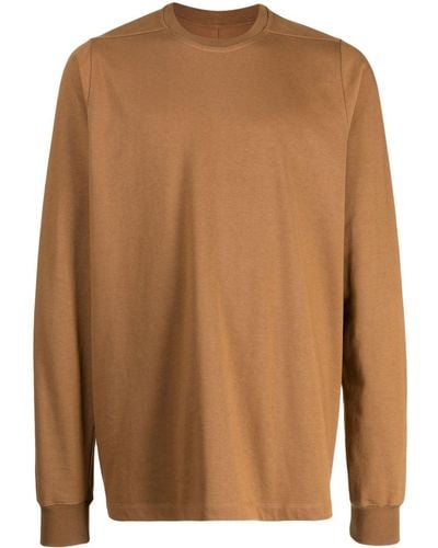 Rick Owens T-shirt en coton à col rond - Marron