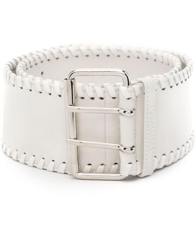 GIMAGUAS Marta Leather Belt - White
