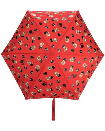 Moschino All-over Toy-bear Print Umbrella - Red