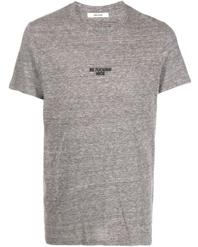 Zadig & Voltaire T-shirt Met Tekst - Grijs