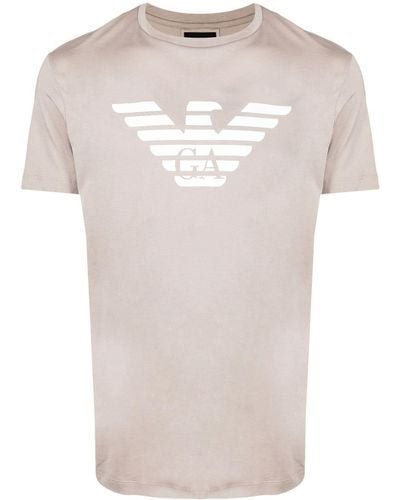 Emporio Armani Logo Crew-neck T-shirt - Natural
