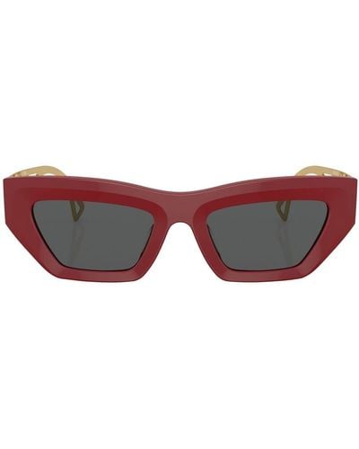 Versace Eckige Brille mit Logo-Prägung - Braun