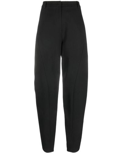 Patrizia Pepe The Essential High-waist Tapered Trousers - Black