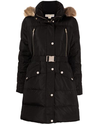 MICHAEL Michael Kors Belted Puffer Coat - Black