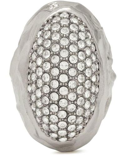 Saint Laurent Crystal-embellished Ring - White