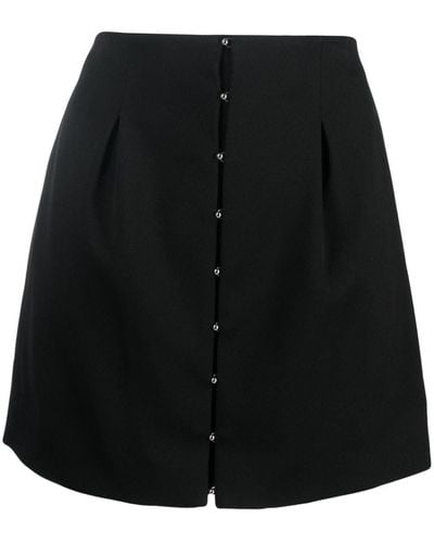 Del Core Hook-fastening Pleated Miniskirt - Black