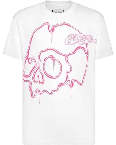 Philipp Plein Dripping Skull T-Shirt - Pink