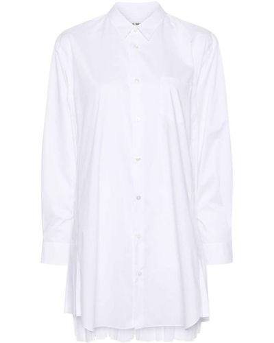 Junya Watanabe Plissiertes Popeline-Hemd - Weiß
