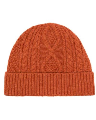 RRL Aran-knit Cashmere Beanie - Orange