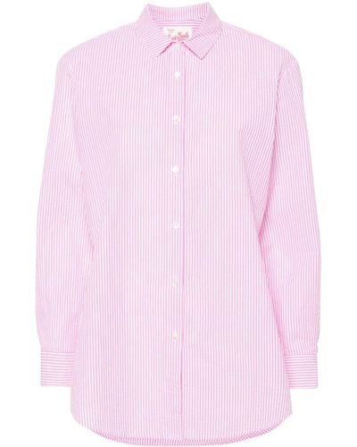 Mc2 Saint Barth Brigitte Striped Seersucker Shirt - Pink
