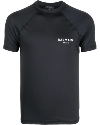 Balmain Sport-T-Shirt mit Logo-Print - Schwarz