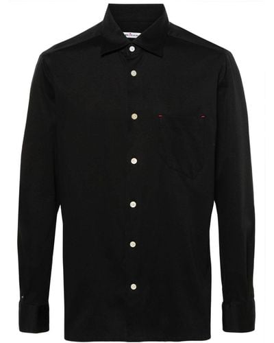 Kiton Classic-collar Cotton Shirt - Zwart