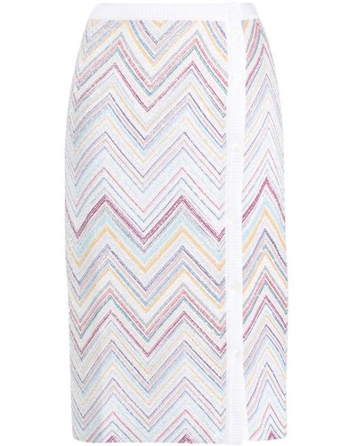 Missoni Zigzag-woven Pencil Skirt - White
