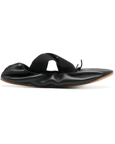Repetto Gianna Leather Ballerina Shoes - Black