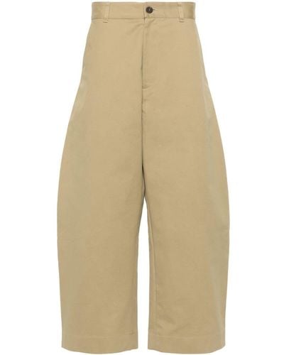 Studio Nicholson Wide-leg Cropped Trousers - Natural