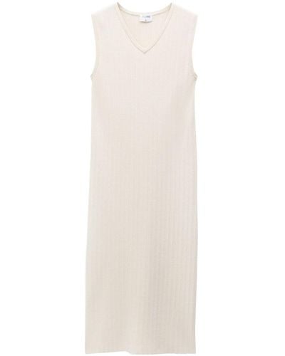 Filippa K Sleeveless Ribbed-knit Midi Dress - White