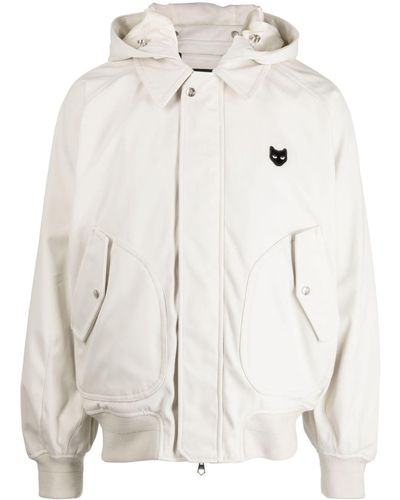 ZZERO BY SONGZIO Panther-patch Hooded Jacket - White