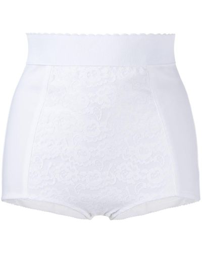 Dolce & Gabbana Culotte à empiècement en dentelle - Blanc