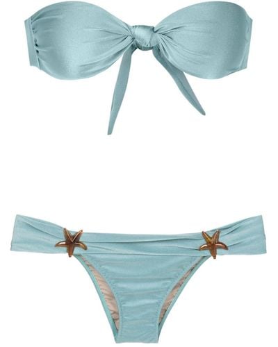 Adriana Degreas Trägerloser Bikini mit Sternapplikation - Blau