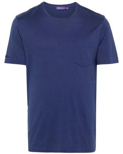 Ralph Lauren Collection T-shirt con taschino sul petto - Blu